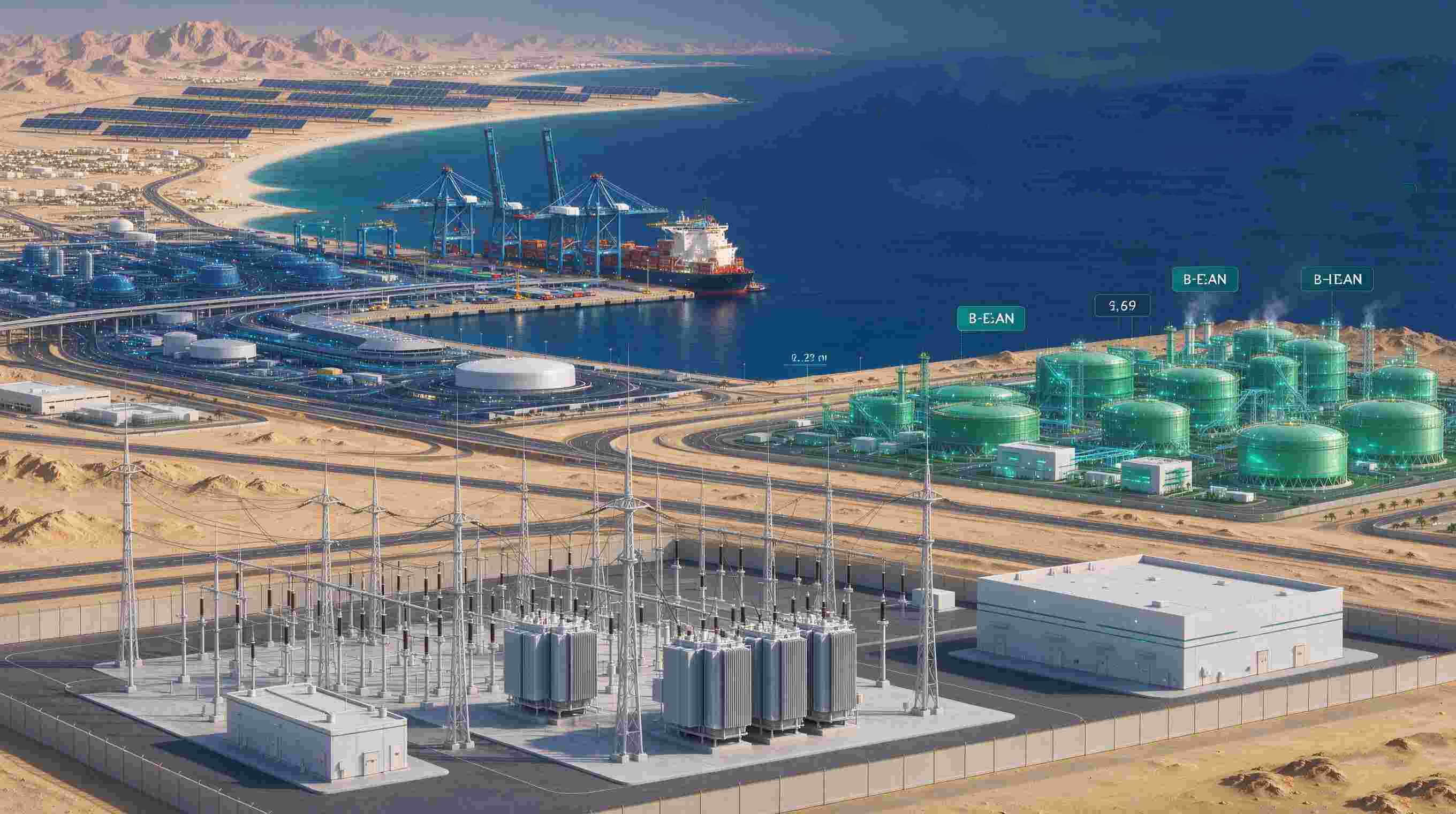 Pearl Electric Supplies Transformers for the OXAGON Industrial Hub Equipping Saudi Arabias NEOM with Green Energy Infrastructure شركة بيرل إلكتريك توفر محولات لمركز أوكساجون الصناعي وتزود مدينة نيوم السعودية ببنية تحتية للطاقة الخضراء